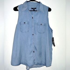 New Chaps denim short sleeve shirt